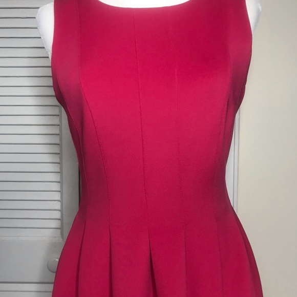 NWOT Calvin Klein Hot Pink Pleated Dress - Size 6 - Picture 4 of 6